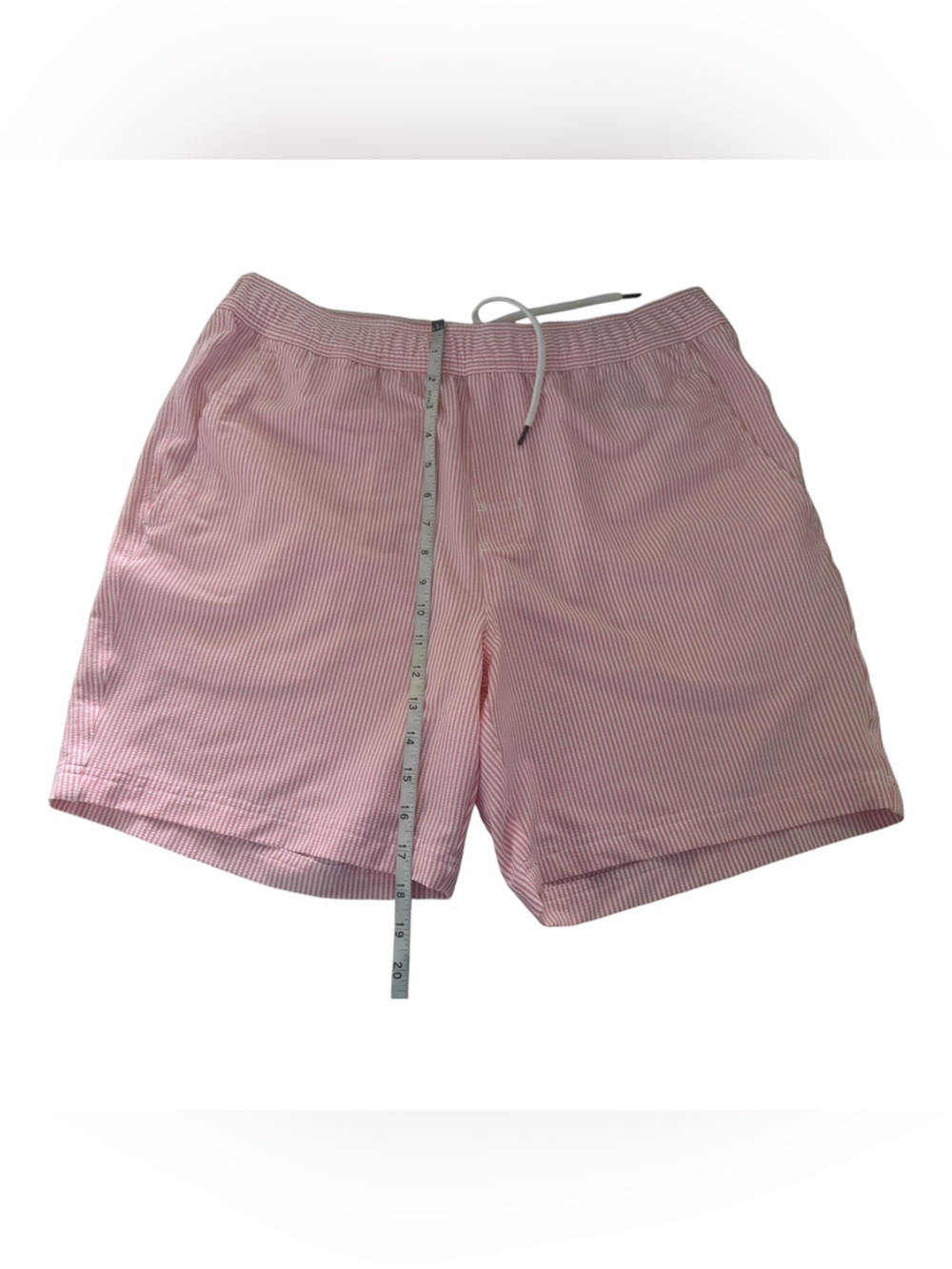 Southern Proper Pink White Seersucker Drawstring Athletic Shorts Men's Size L - Picture 5 of 8